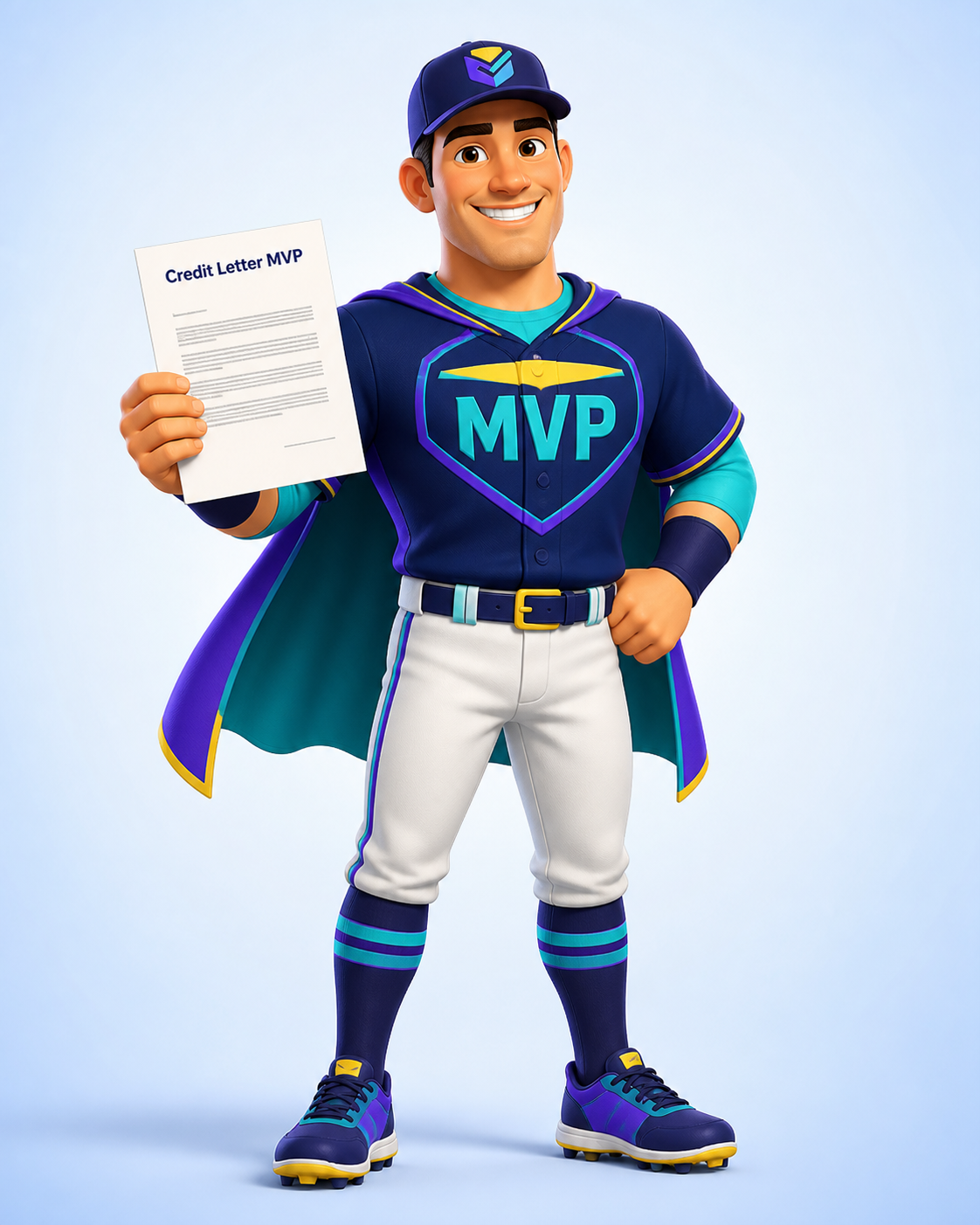 Credit Letter MVP Man holding a Credit Letter MVP letter